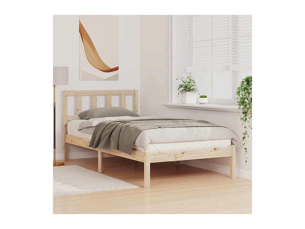 Cadre de lit Marron 90 x 190 cm Bois massif en pin