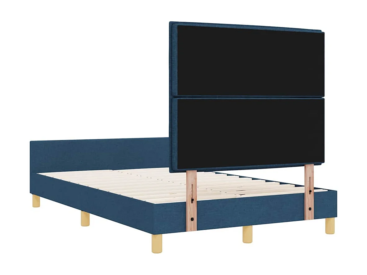 Bedframe met hoofdeinde Blauw 120 x 200 cm Stof