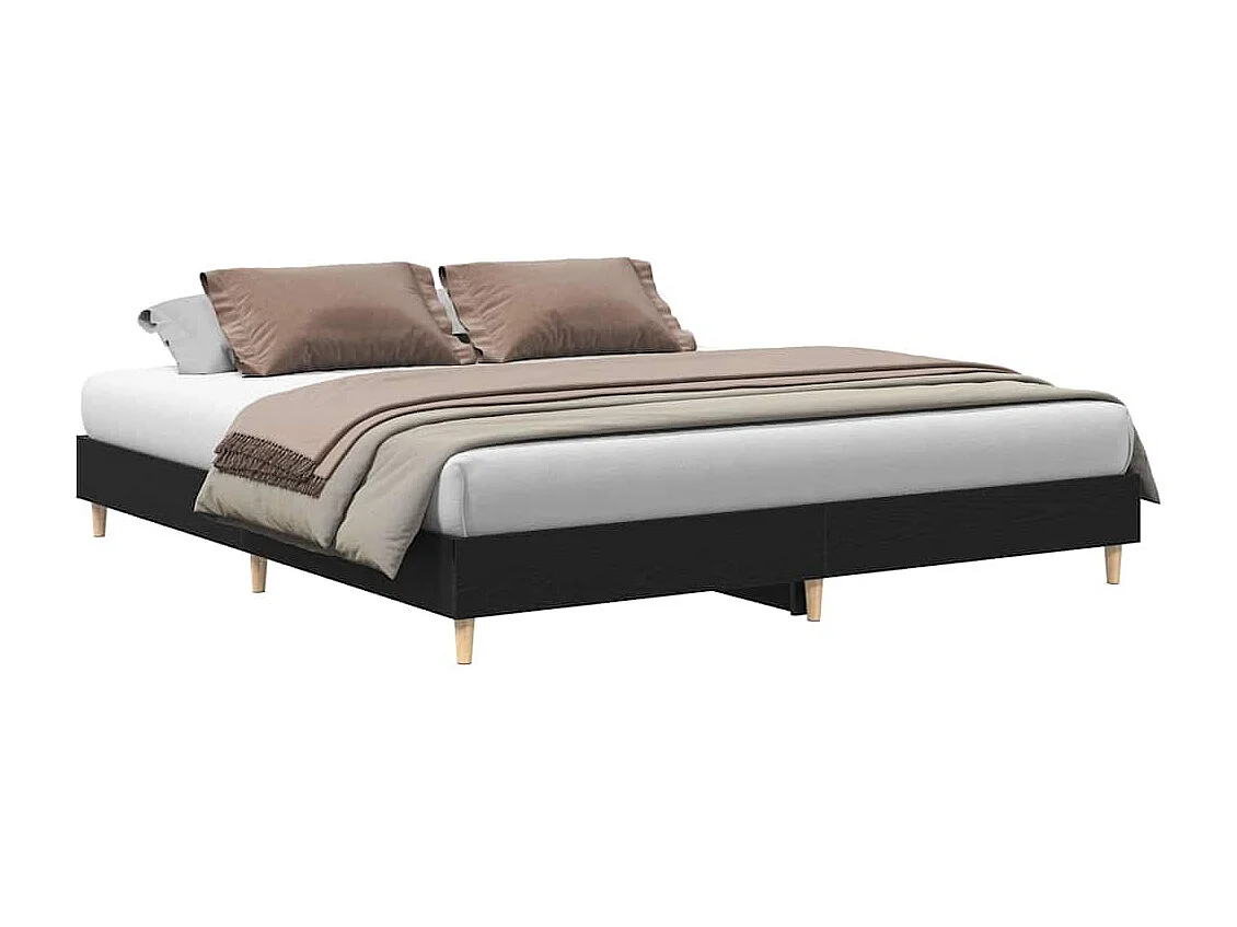 Estrutura da Cama Carvalho Preto 160 x 200 cm