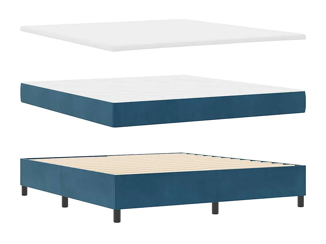 Cadre de lit avec Matelas LED Bleu 180 x 200 cm Velours