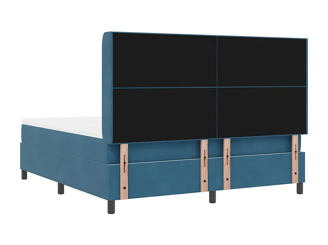 Cadre de lit avec Matelas LED Bleu 180 x 200 cm Velours