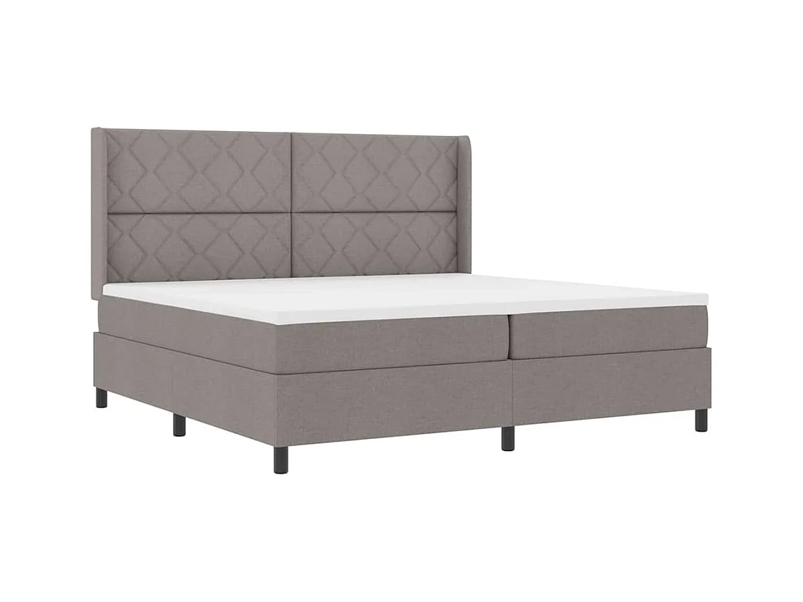Cadre de lit avec matelas Taupe 200 x 200 cm tissu