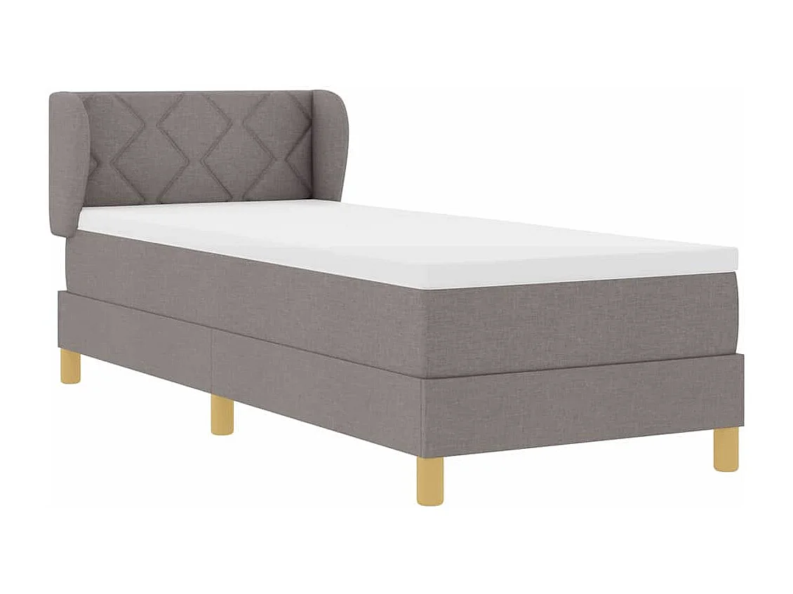 Cadre de lit avec Matelas Crème 90x200 cm Tissu Taupe