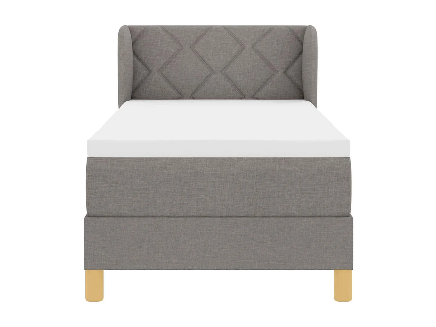 Cadre de lit avec Matelas Crème 90x200 cm Tissu Taupe