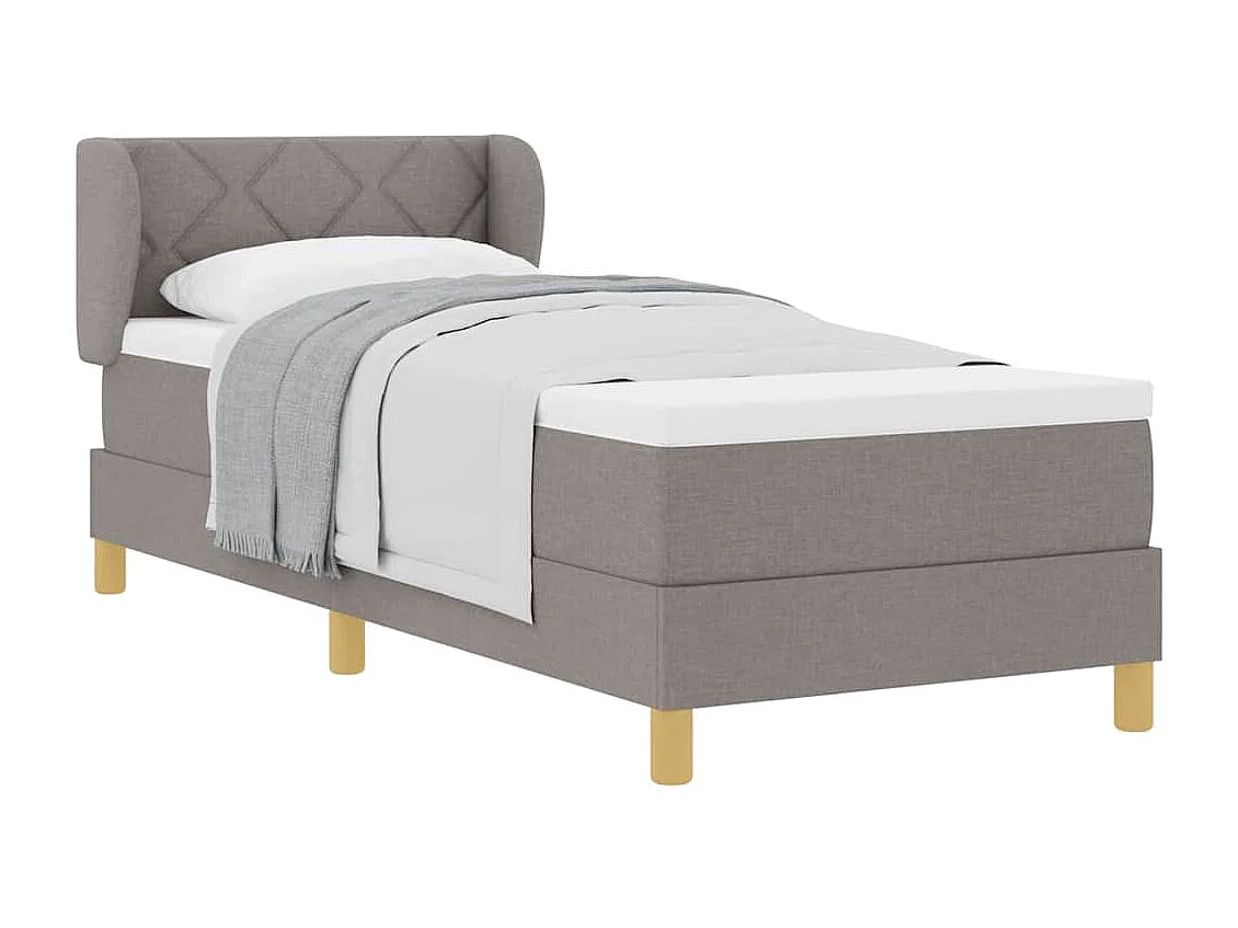 Cama con somier y colchón Crema 90x200 cm Fabric Taupé