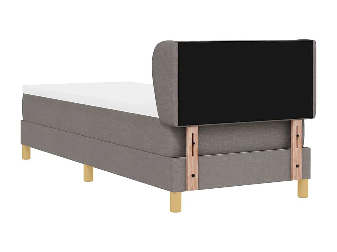 Cama con somier y colchón Crema 90x200 cm Fabric Taupé