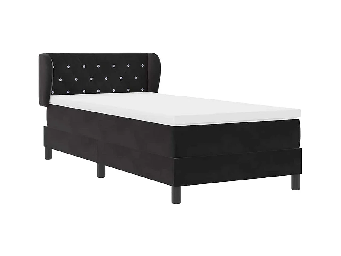 Cadre de lit avec matelas gris foncé 80x200 cm en velours