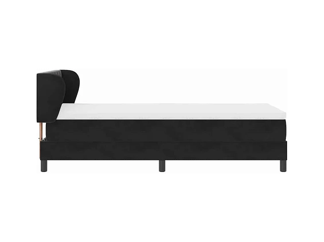 Cama con Somier y Colchón Gris Oscuro 80x200 cm Terciopelo