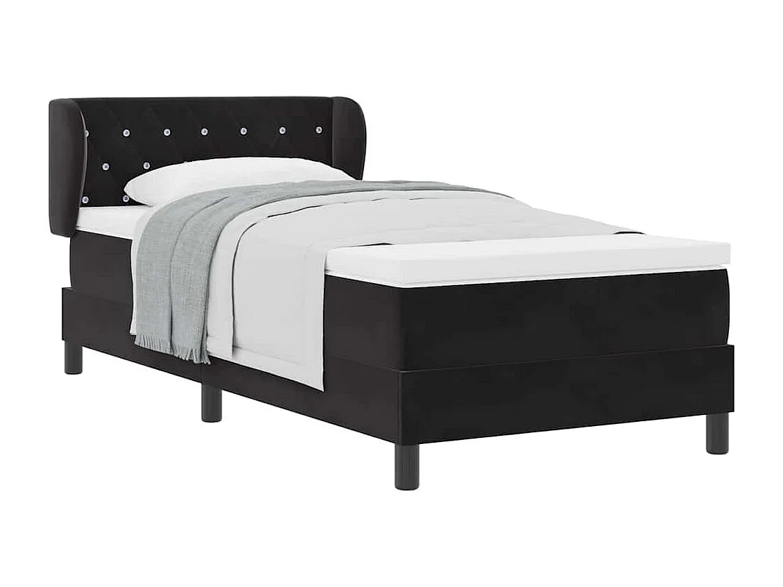 Cama con Somier y Colchón Gris Oscuro 80x200 cm Terciopelo