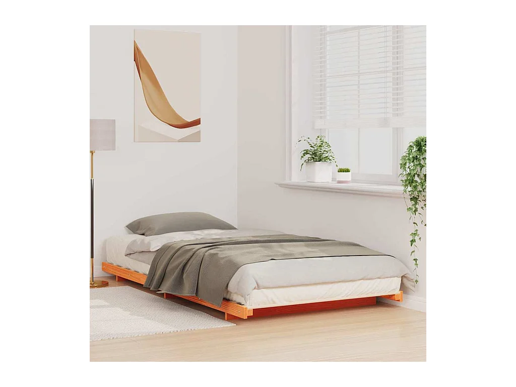 Estructura de cama Marrón cera 90 x 220 cm