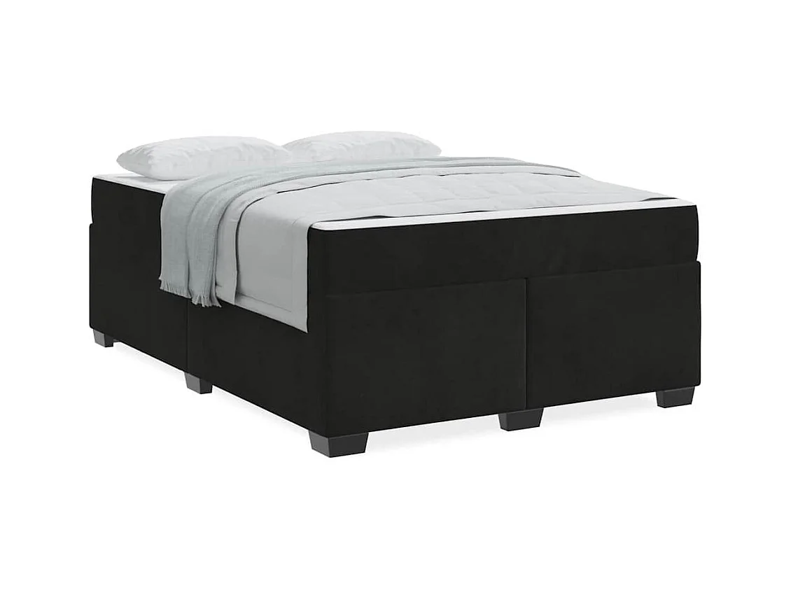 Cadre de lit avec matelas Noir 160 x 200 cm Velours