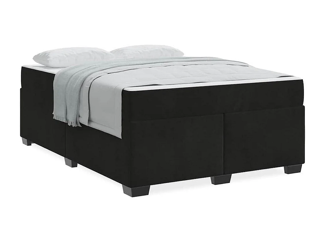 Cadre de lit avec matelas Noir 160 x 200 cm Velours