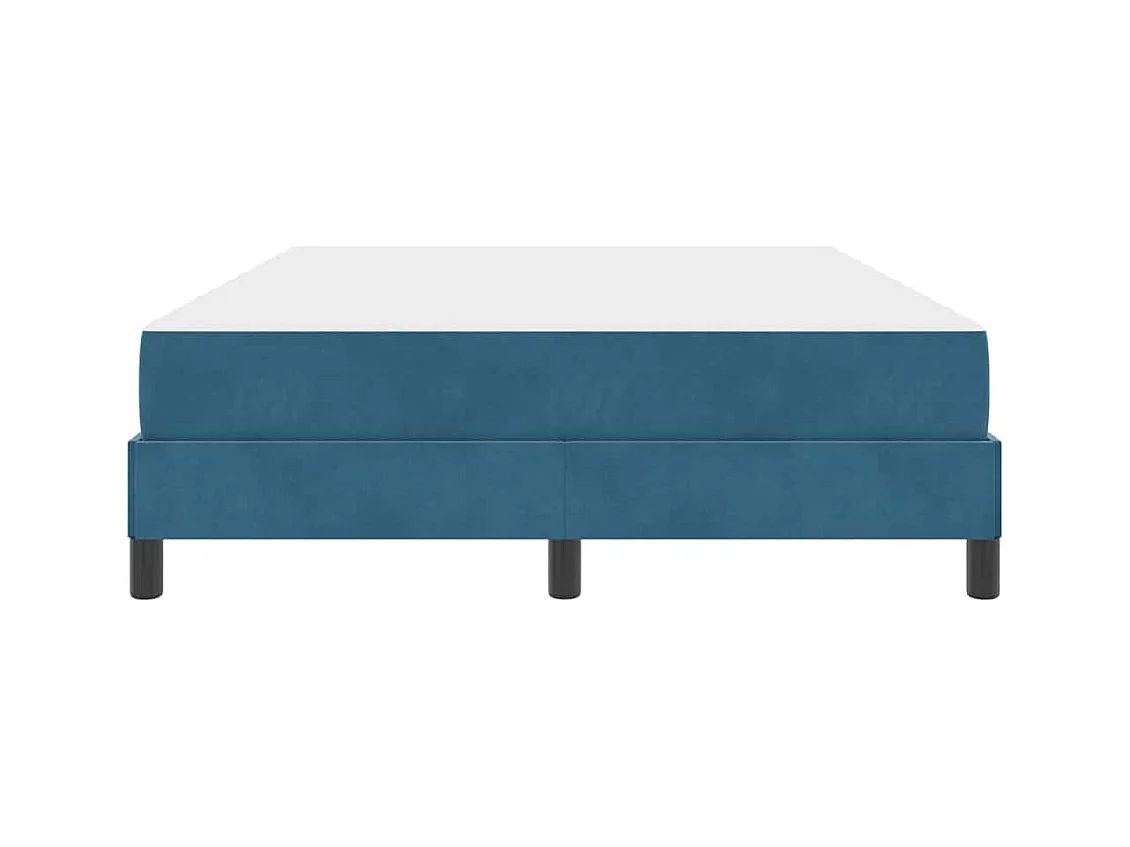 Cadre de lit avec matelas Bleu foncé 160 x 200 cm Velours