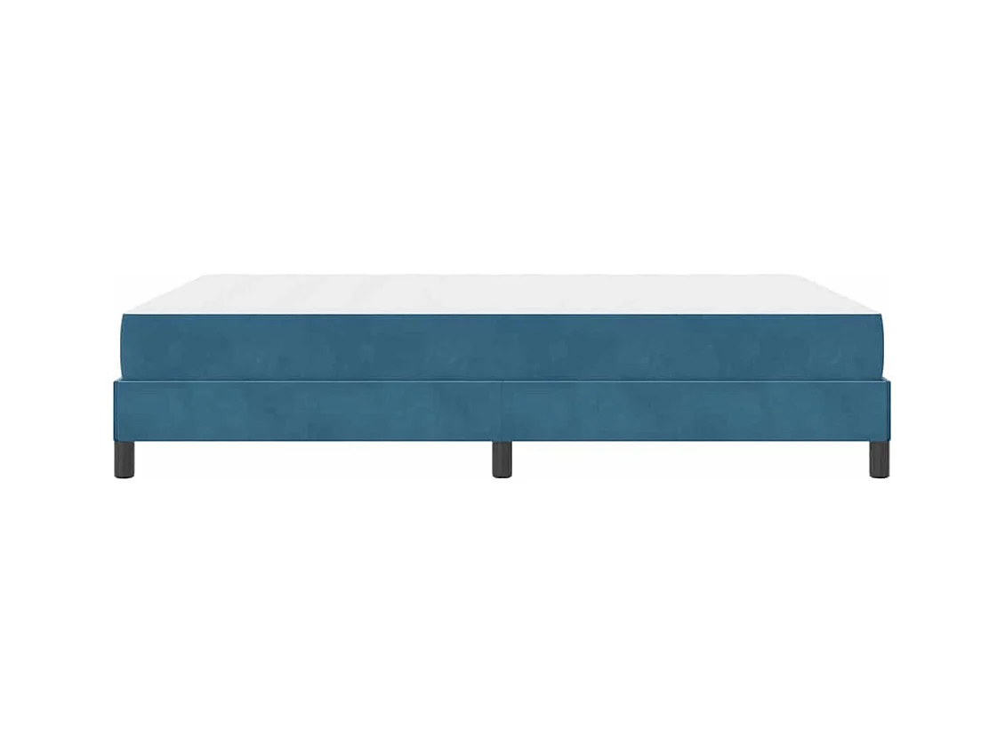 Cadre de lit avec matelas Bleu foncé 160 x 200 cm Velours