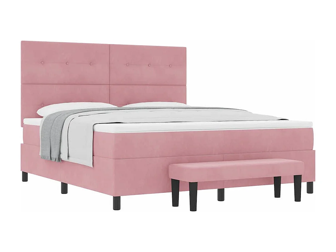 Cadre de lit avec matelas Rose 180 x 200 cm Velours