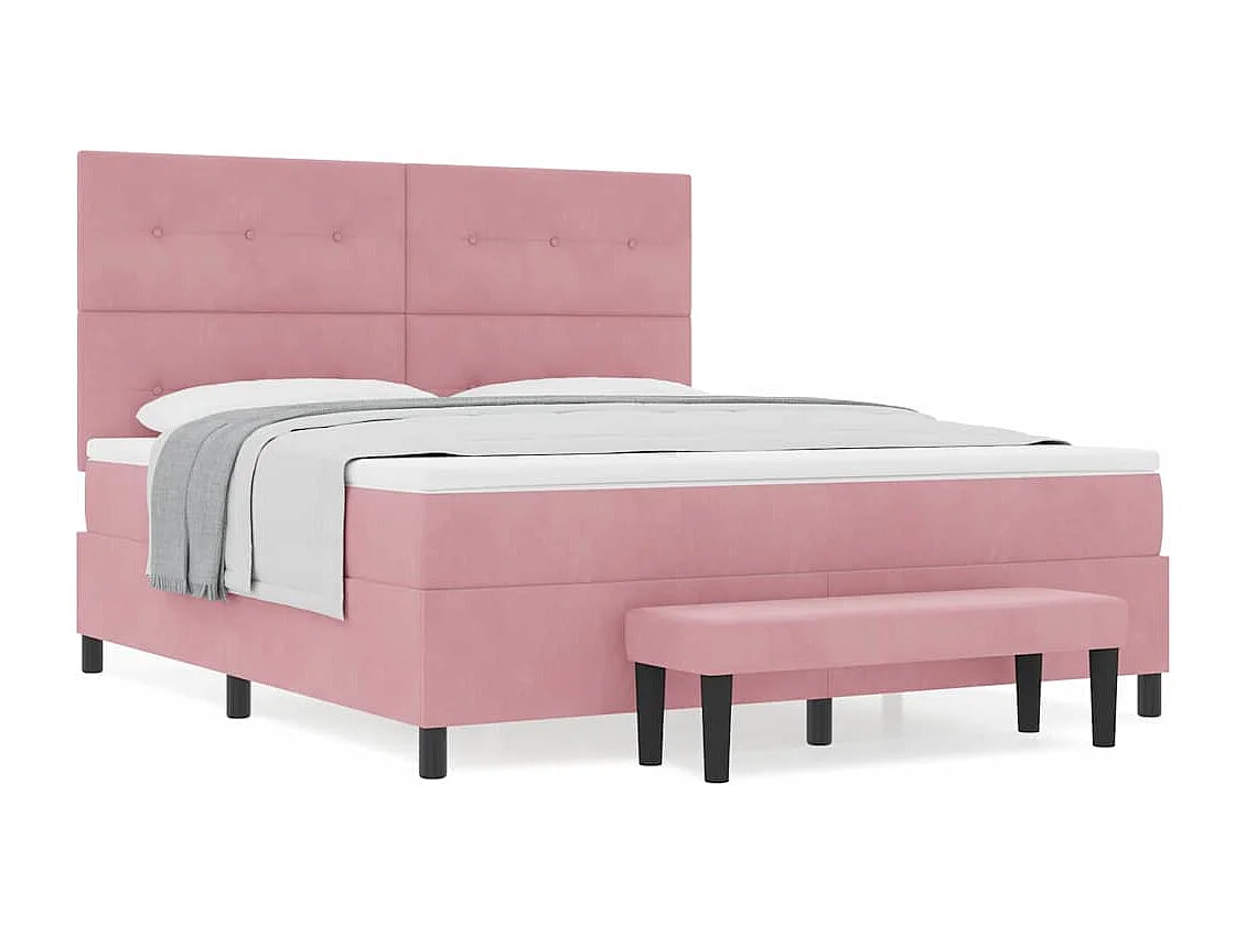 Cadre de lit avec matelas Rose 180 x 200 cm Velours