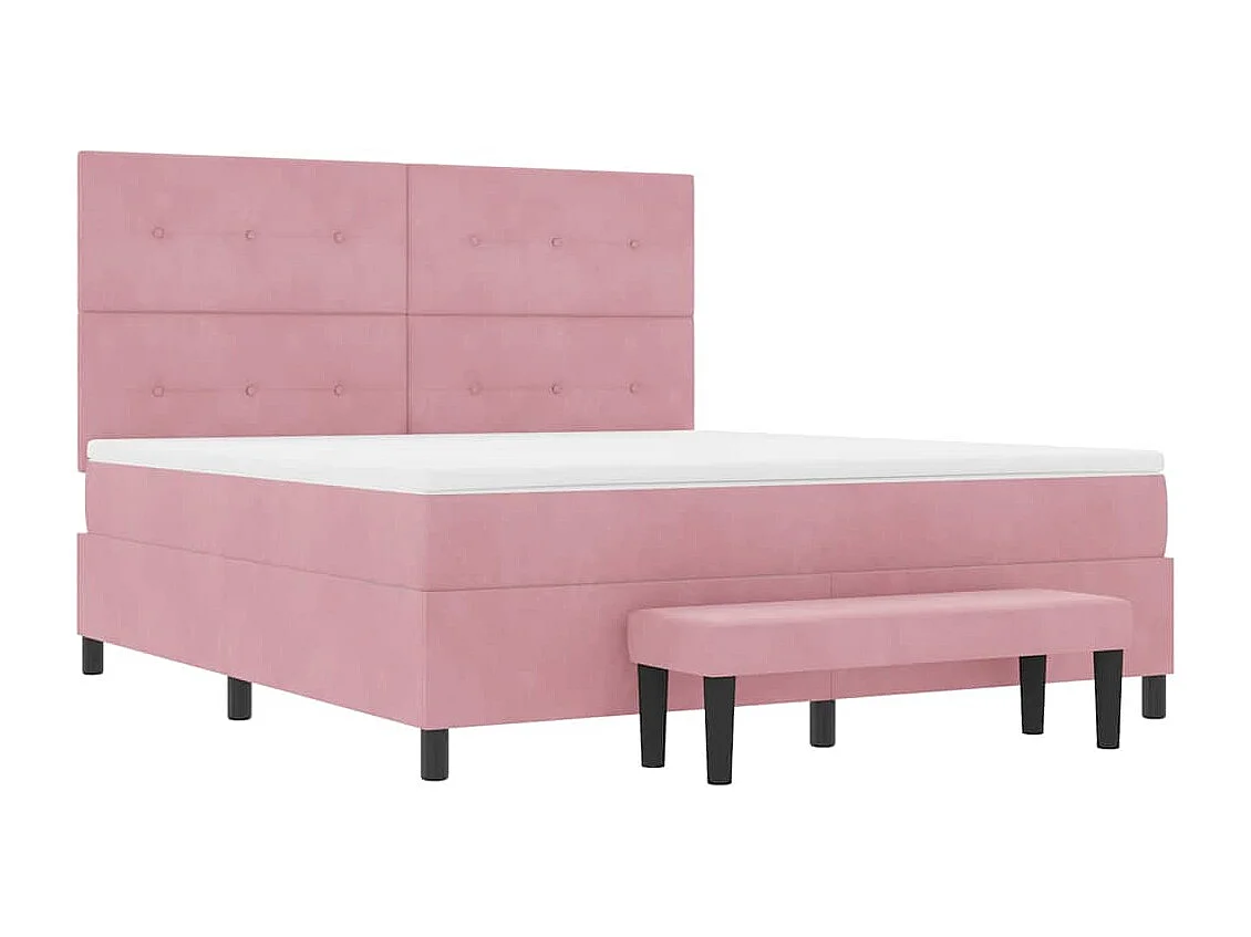 Cadre de lit avec matelas Rose 180 x 200 cm Velours