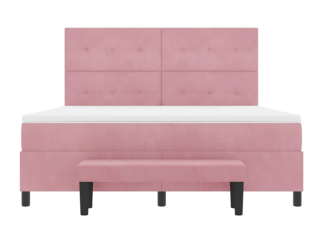 Cadre de lit avec matelas Rose 180 x 200 cm Velours
