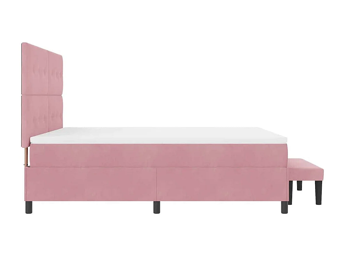 Cadre de lit avec matelas Rose 180 x 200 cm Velours