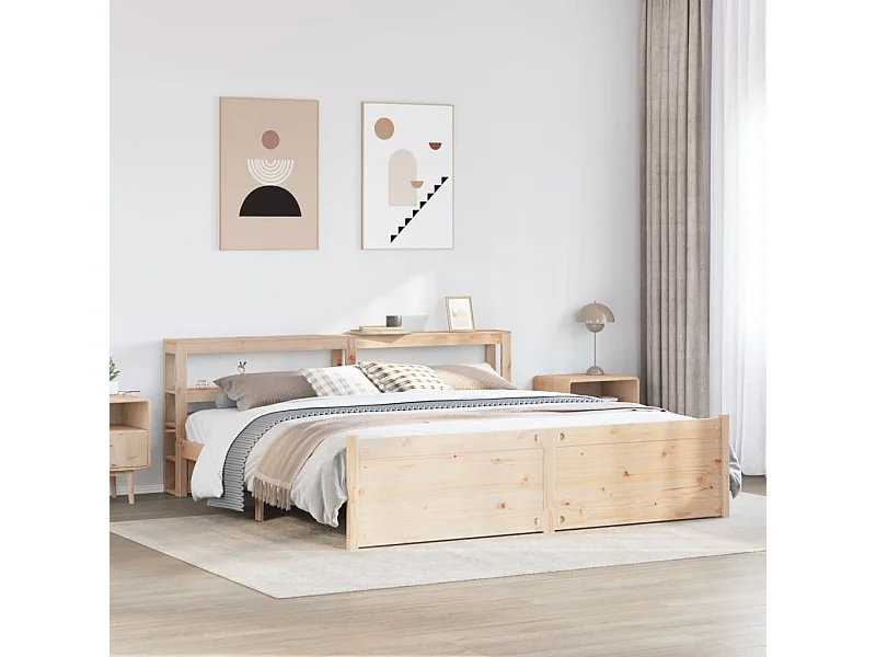 Cadre de lit avec tête de lit sans matelas 200x200 cm