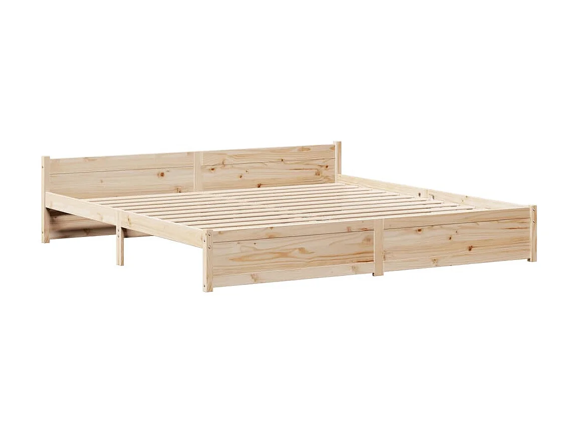 Cadre de lit avec tête de lit sans matelas 200x200 cm