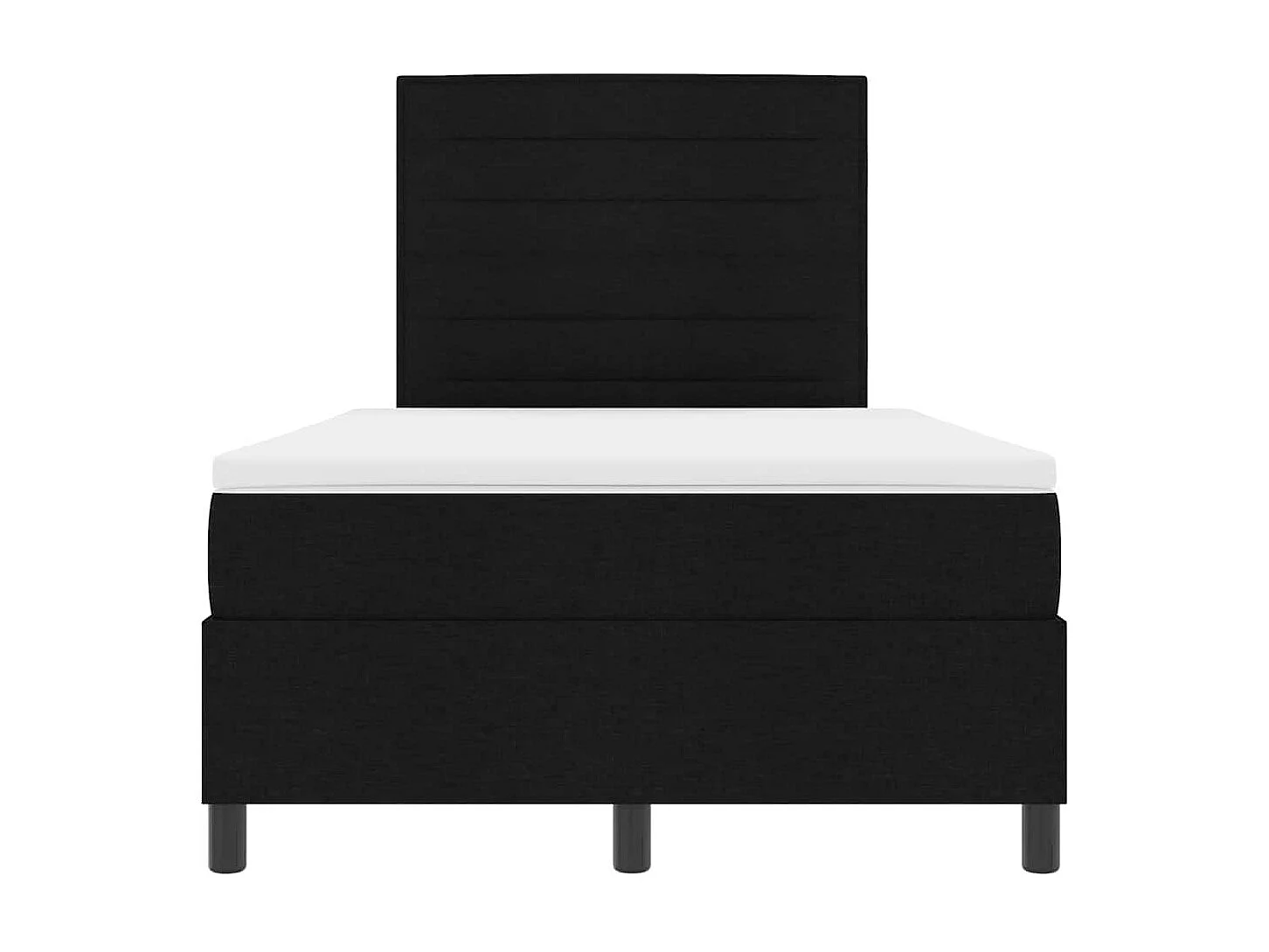 Cama tipo Box Spring con colchón Negro 120 x 190 cm tela
