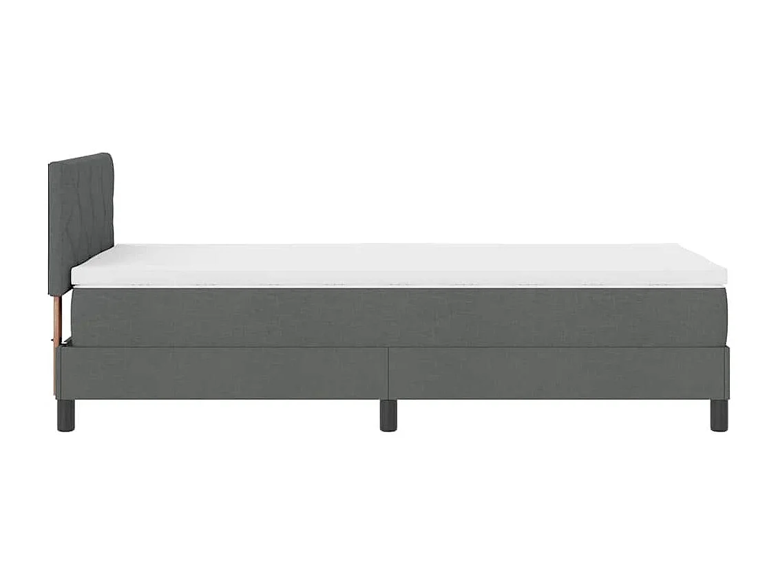Cama box spring con colchón Gris oscuro 100 x 200 cm tela
