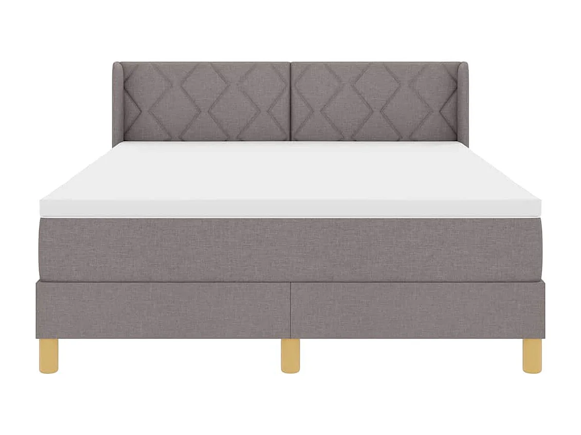 Cadre de lit avec matelas Taupe 140 x 200 cm tissu