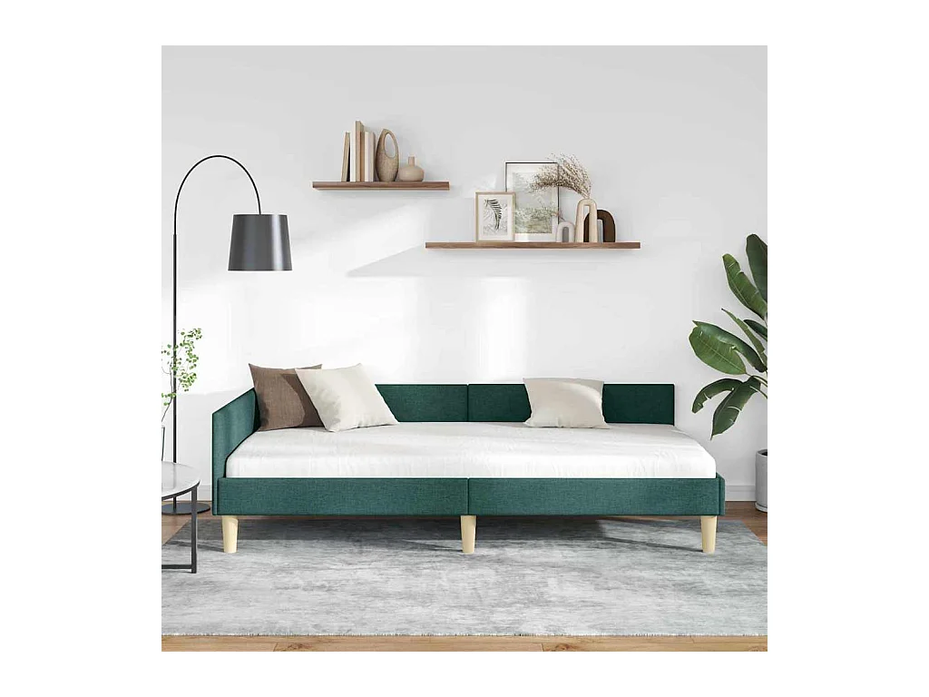 Cadre de lit d'angle Autre Vert foncé 90 x 200 cm