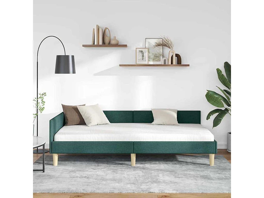 Estructura de cama en esquina Otro Verde oscuro 90 x 200 cm