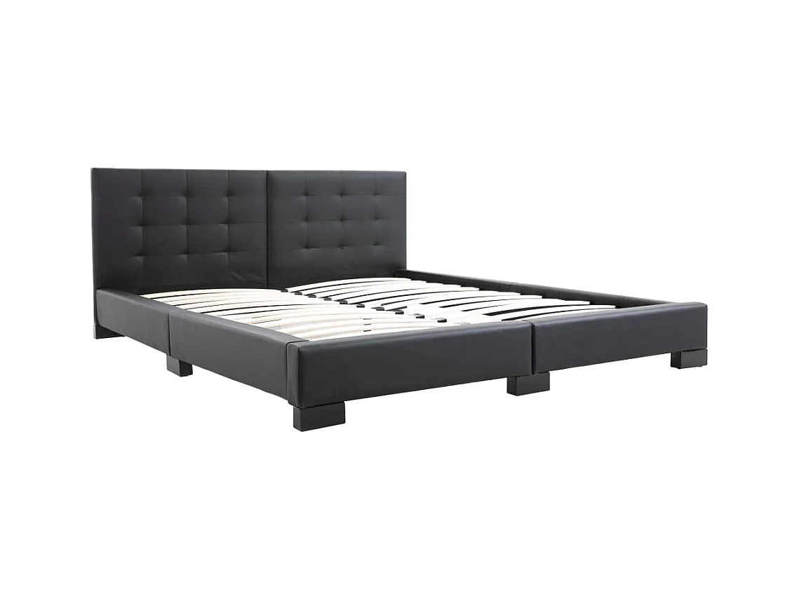 Bedframe kunstleer zwart 200x160 cm