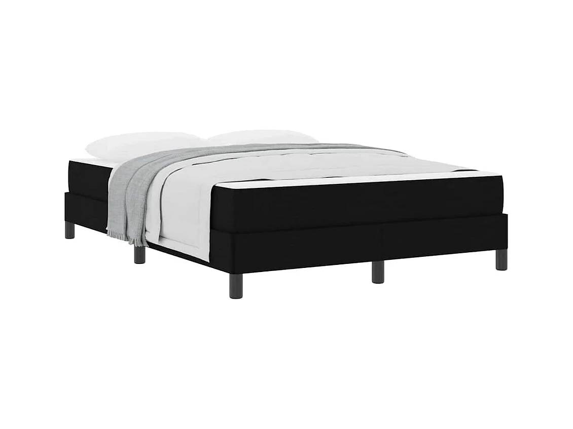 Cadre de lit avec matelas Noir 140 x 190 cm tissu