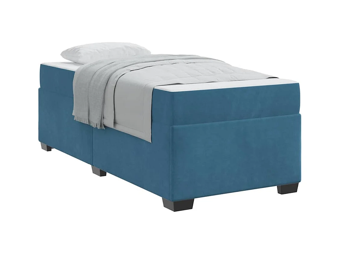 Cadre de lit avec matelas avec matelas Bleu 80 x 200 cm Velours