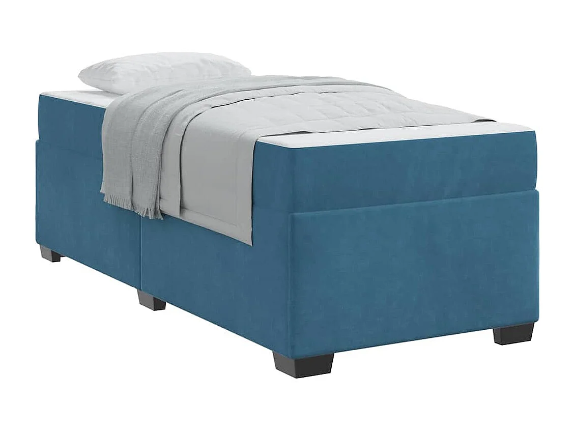 Cadre de lit avec matelas avec matelas Bleu 80 x 200 cm Velours