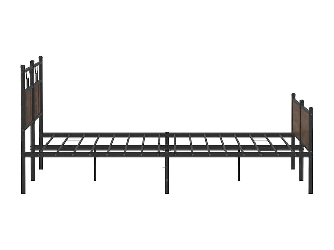 Cadre de lit en métal sans matelas chêne marron 160x200 cm