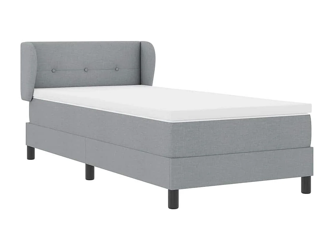 Boxspringbed met matras met matras Lichtgrijs 90 x 200 cm Stof