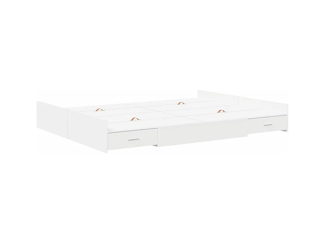 Cadre de lit avec rangement avec tête de lit Blanc 135 x 190 cm