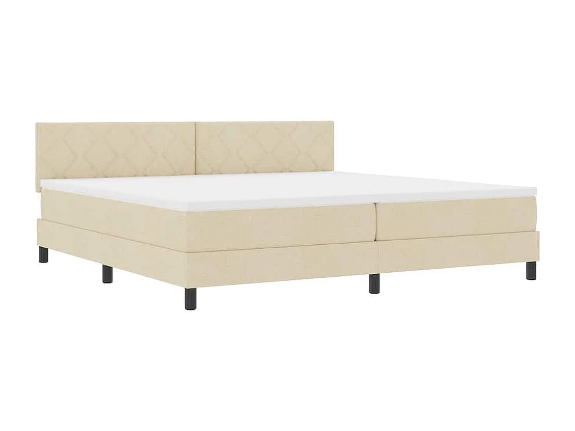 Cadre de lit avec matelas Crème 200 x 200 cm tissu