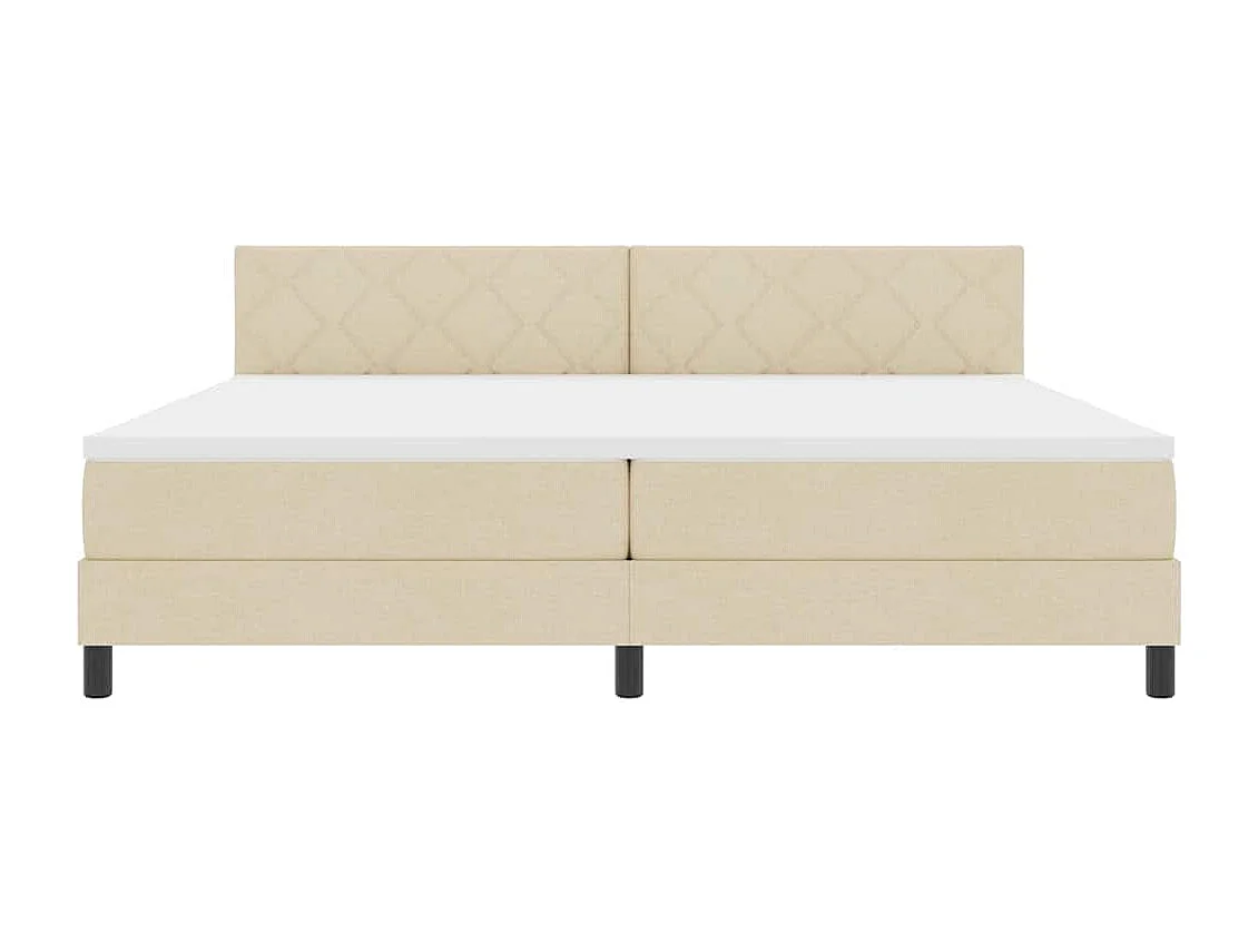 Cadre de lit avec matelas Crème 200 x 200 cm tissu