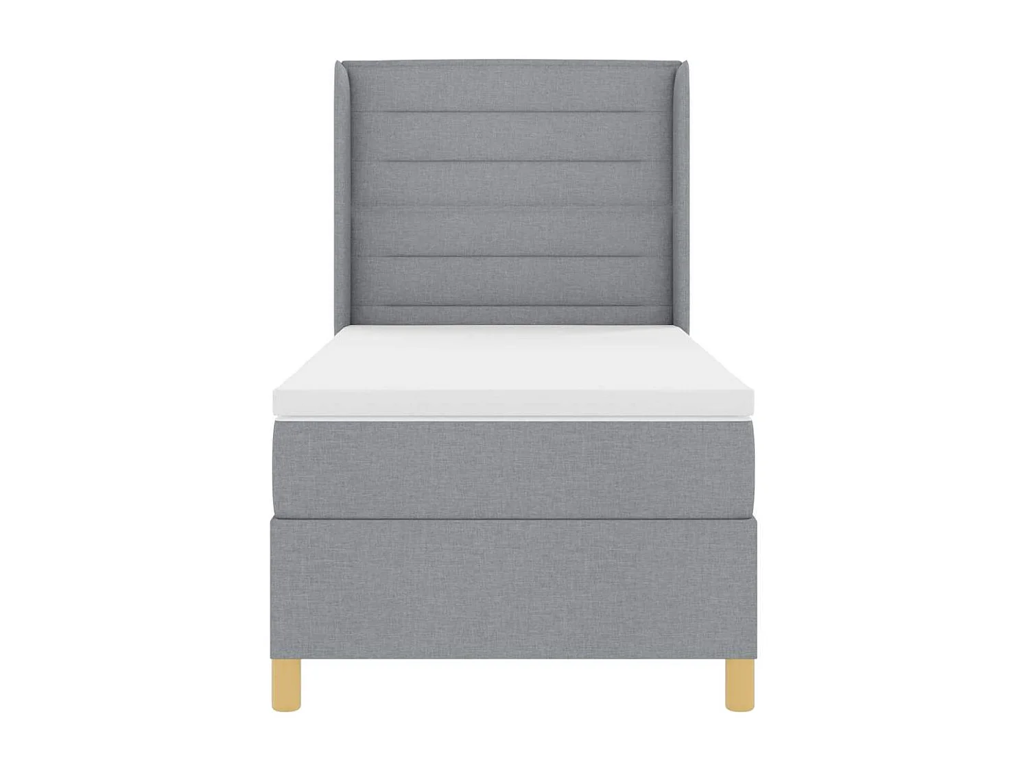 Cadre de lit avec matelas Gris clair 100 x 200 cm tissu