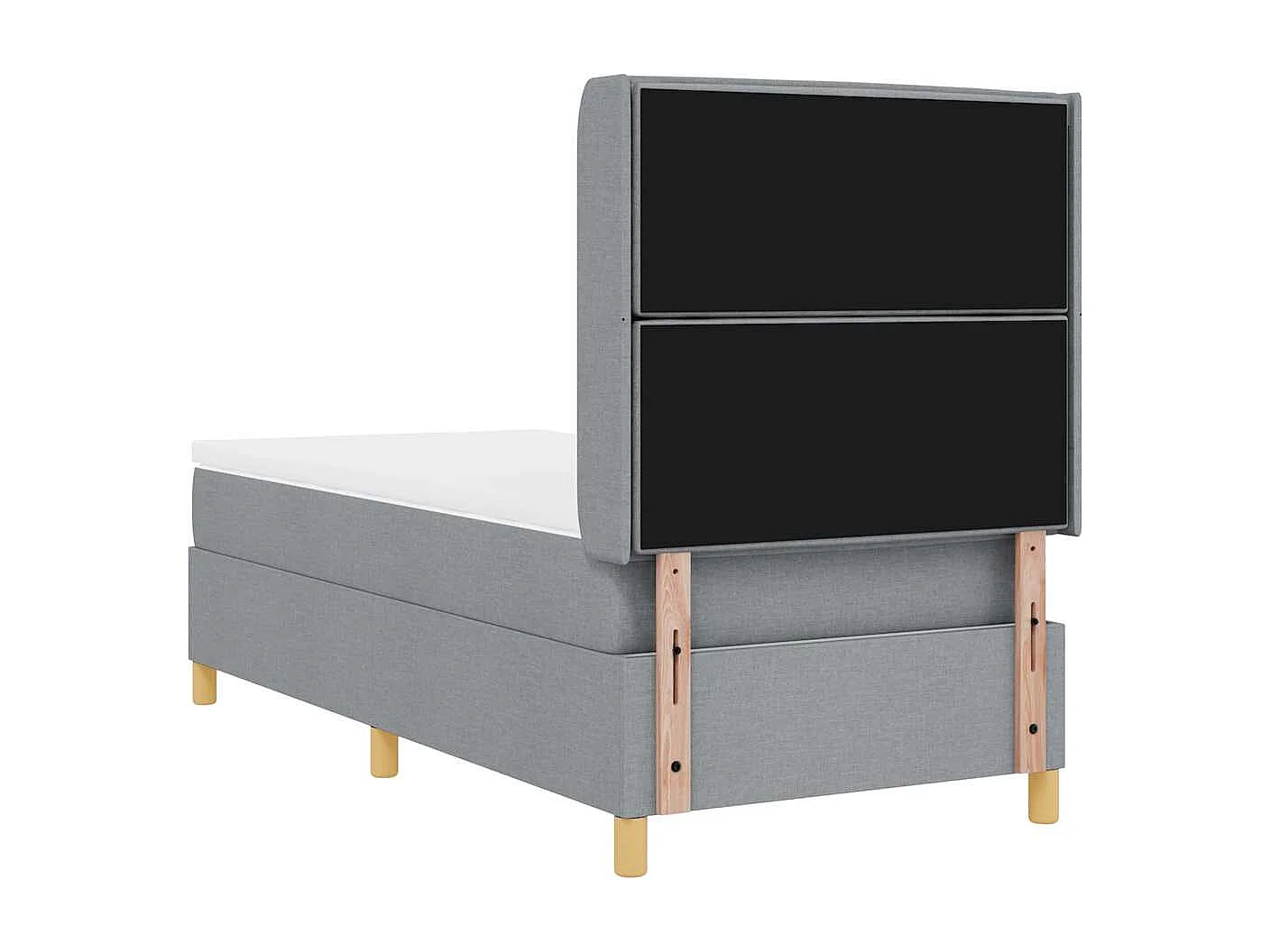 Cadre de lit avec matelas Gris clair 100 x 200 cm tissu