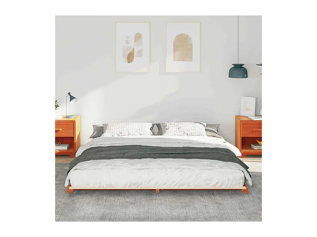 Estructura de cama Marrón cera 180 x 210 cm