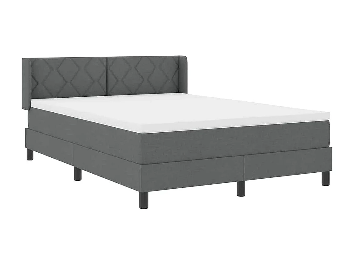 Cama box spring con colchón Gris oscuro 140 x 200 cm