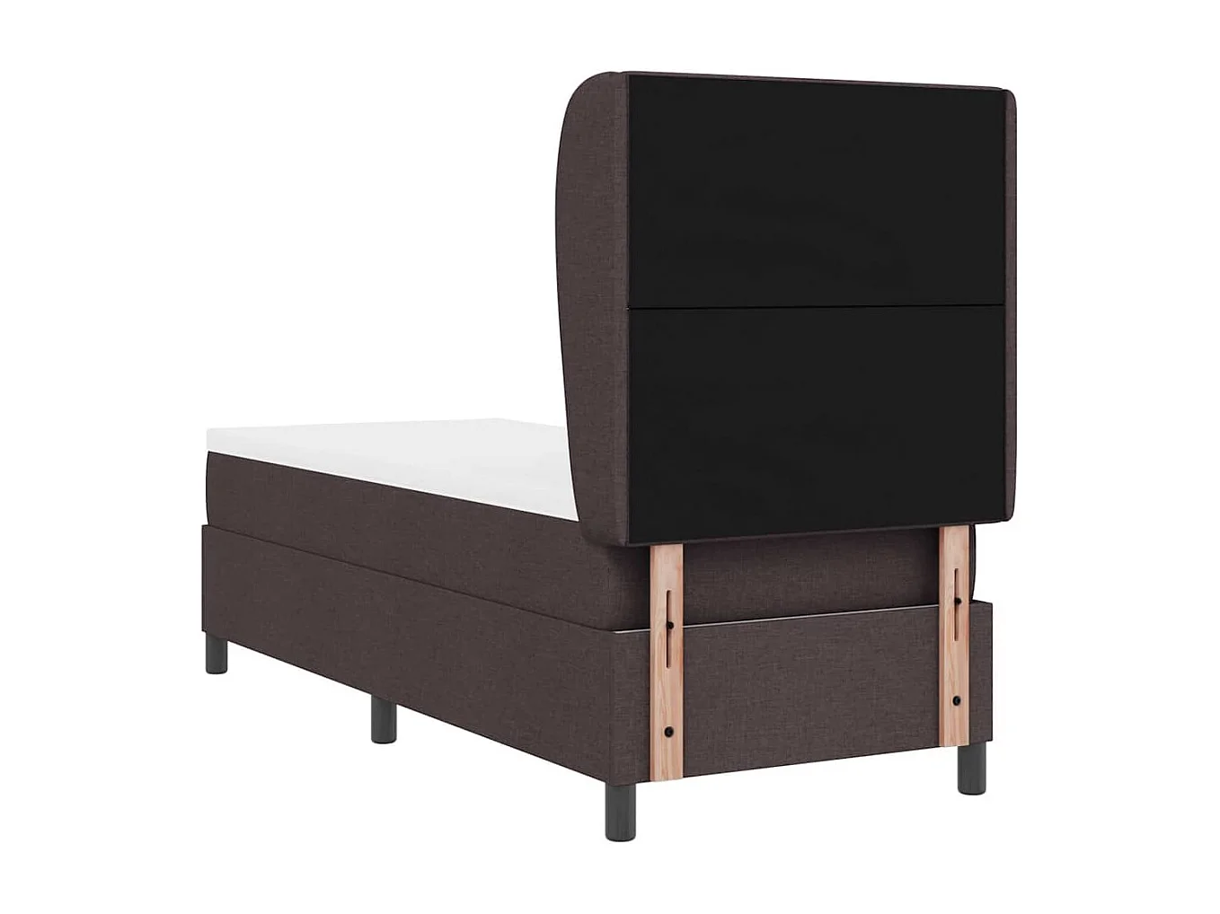 Cama tipo Box Spring con colchón Marrón oscuro 80 x 200 cm tela