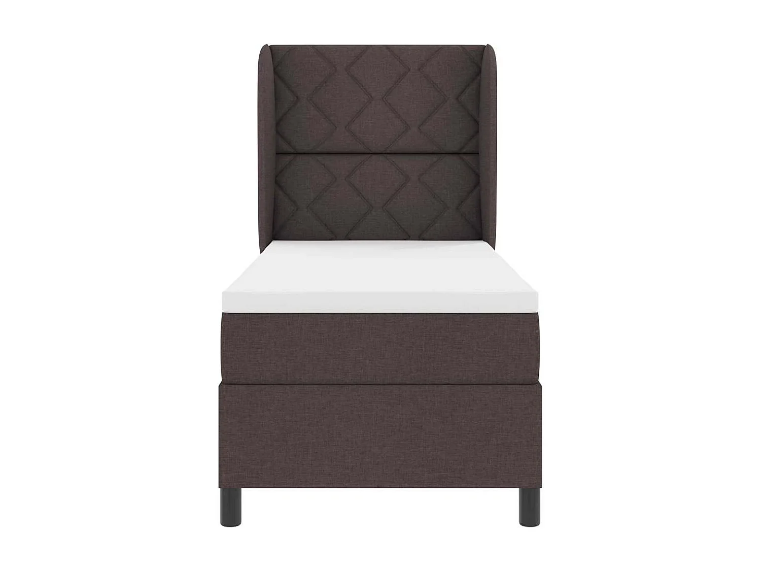 Cama tipo Box Spring con colchón Marrón oscuro 80 x 200 cm tela