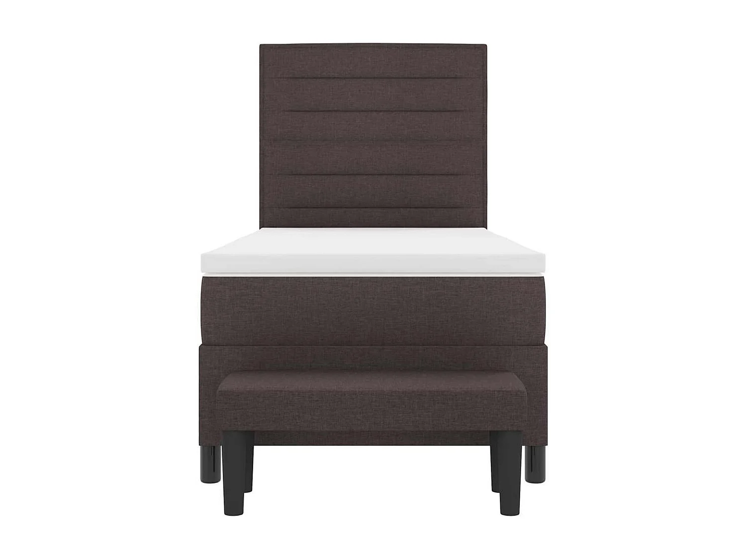 Cama tipo Box Spring con colchón Marrón oscuro 90 x 200 cm tela
