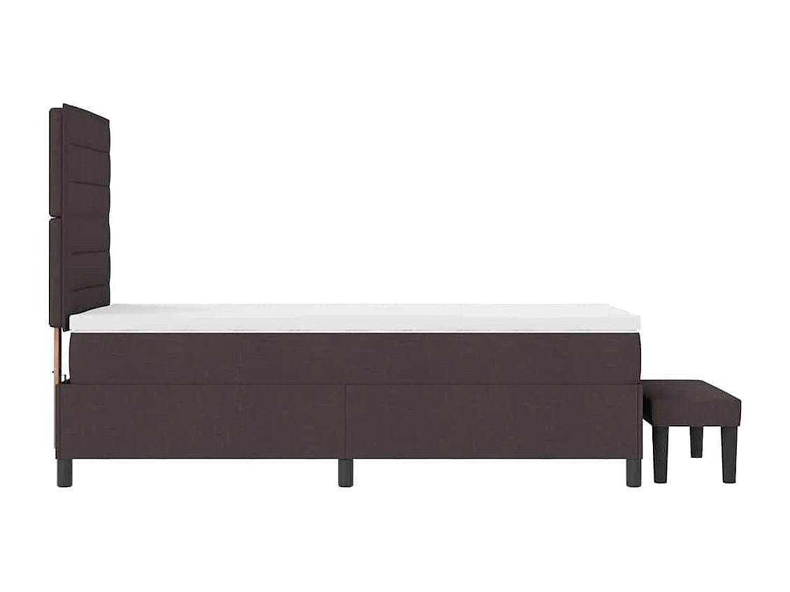 Cama tipo Box Spring con colchón Marrón oscuro 90 x 200 cm tela