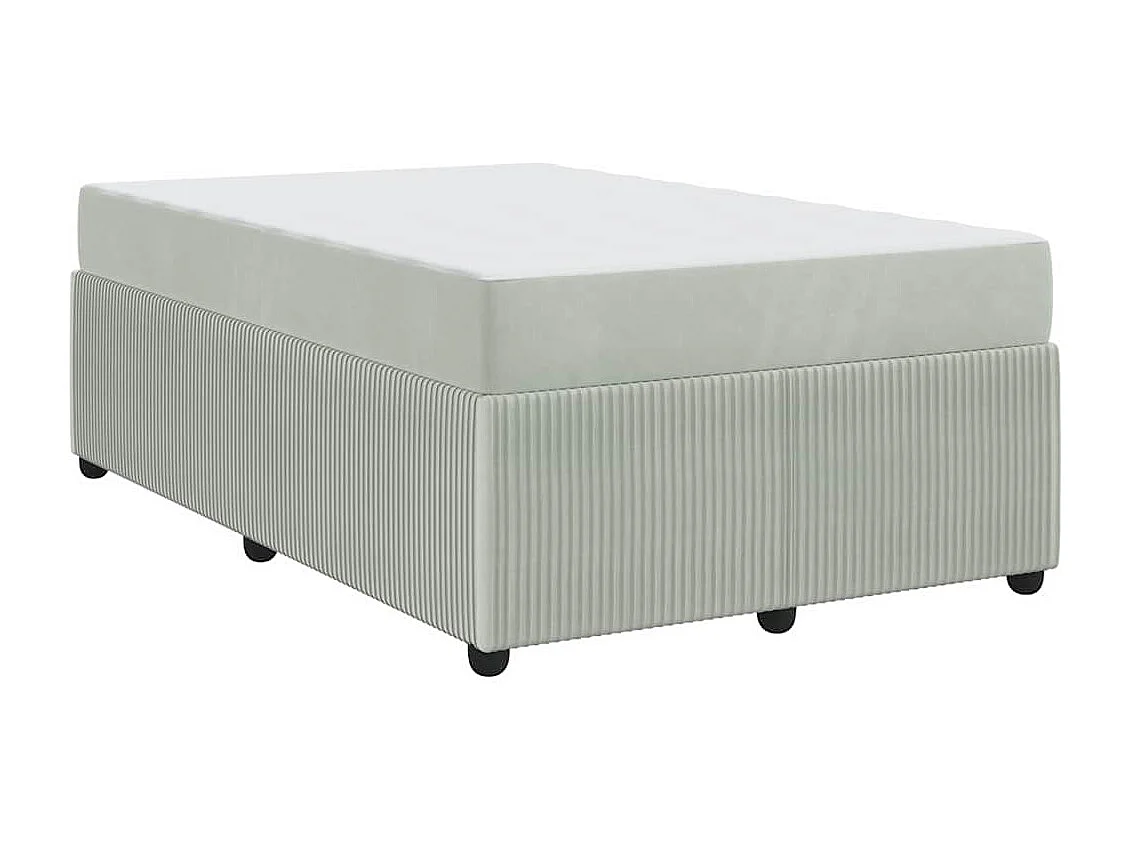 Cadre de lit avec matelas Gris clair 120 x 200 cm Velours