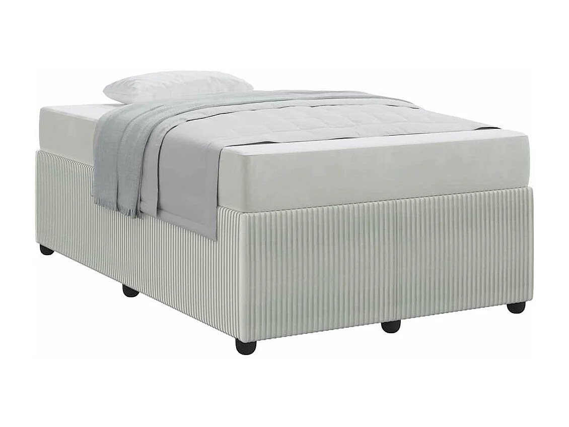 Cadre de lit avec matelas Gris clair 120 x 200 cm Velours