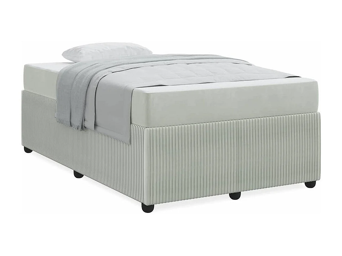 Cadre de lit avec matelas Gris clair 120 x 200 cm Velours